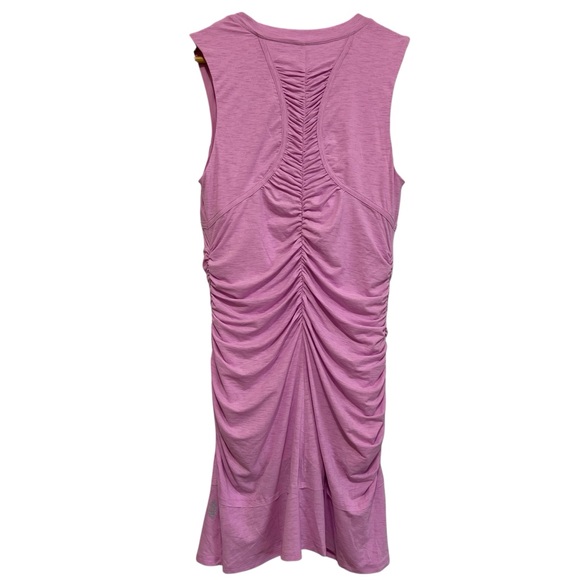 FP Movement Ruched Sleeveless Mini Dress Built-In Shorts Pink Size Large - Picture 2 of 13